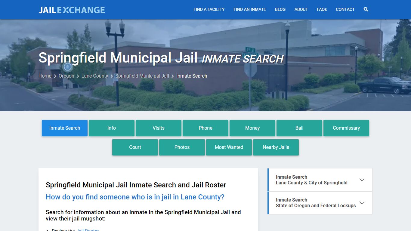 Inmate Search: Roster & Mugshots - Springfield Municipal Jail, OR